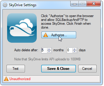 SkyDrive Settings - 1